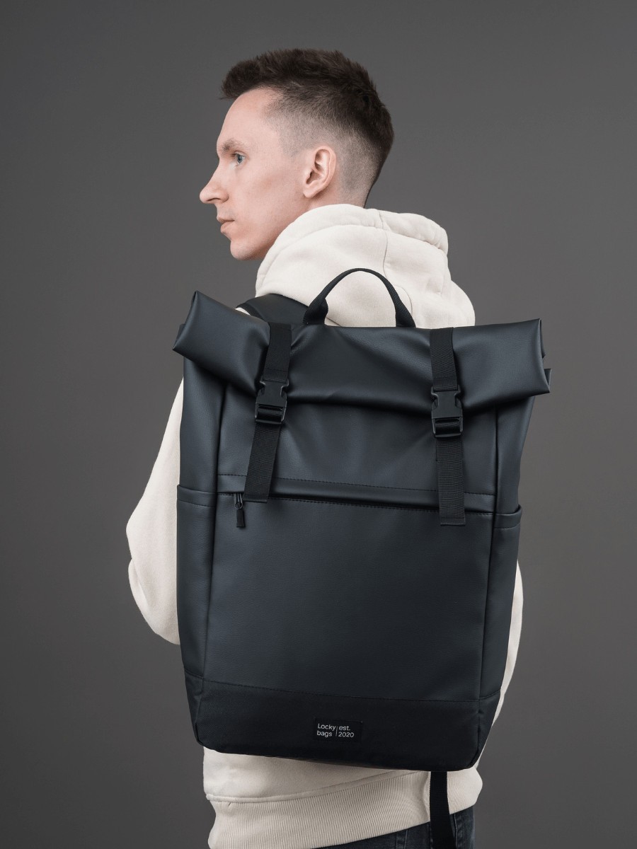 Рюкзак Space экокожа черный