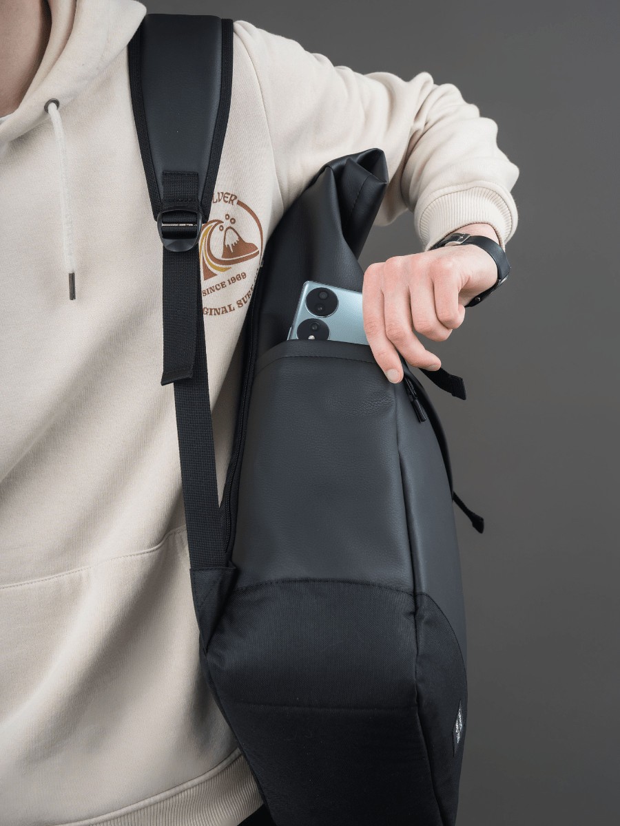 Рюкзак Space экокожа черный