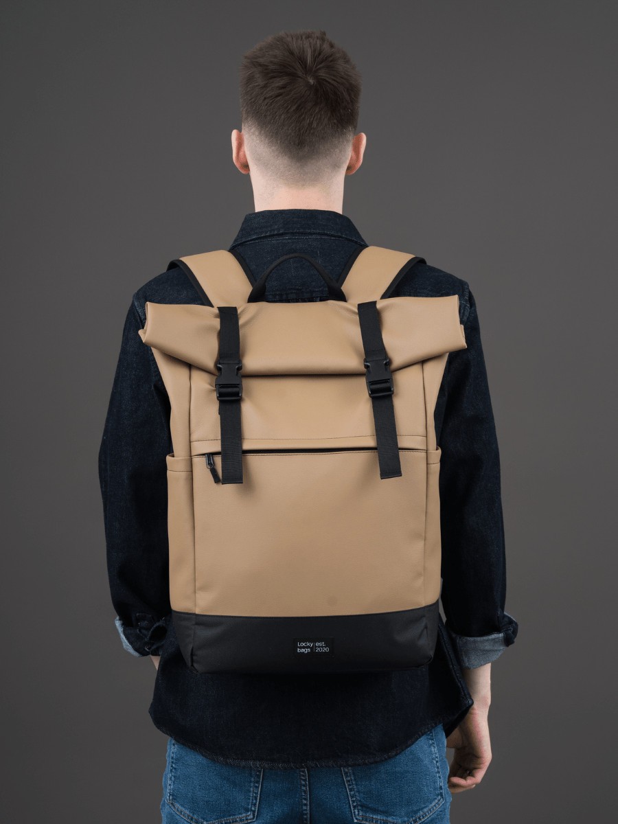 Рюкзак Space экокожа коричневый