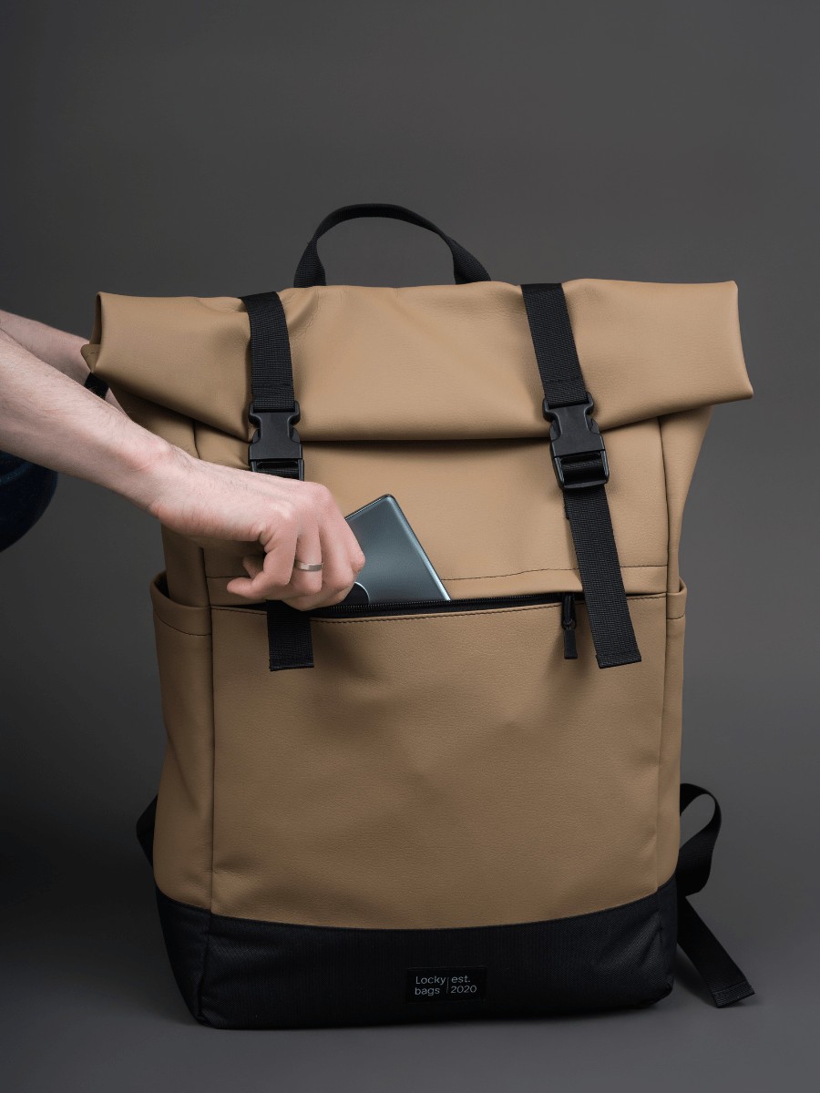 Рюкзак Space экокожа коричневый